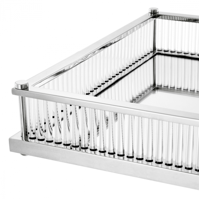 Tavă Cora pătrată, finisaj nichel, Dims: L. 39.5 | W. 39.5 | H. 9 (CM) [3]