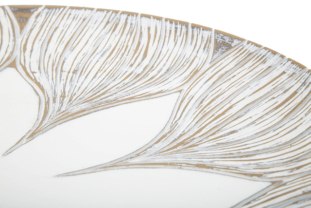 Tava decorativa Atene, Rasina, Alb, 4.4x35.5x35.5 cm [5]