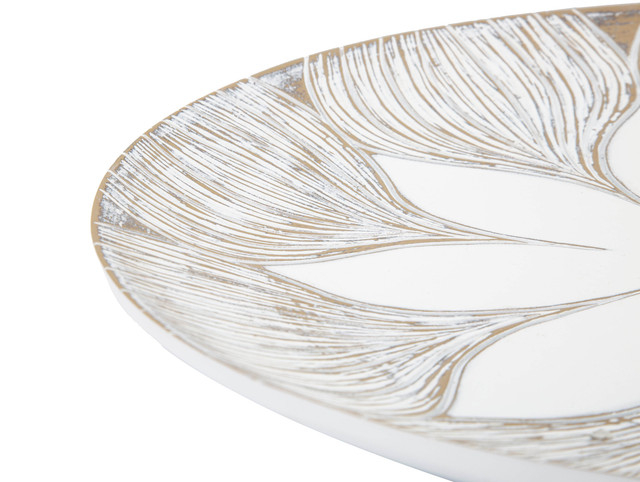 Tava decorativa Atene, Rasina, Alb, 4.4x35.5x35.5 cm [4]