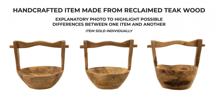 Tava, TIMBO din tec reciclat 32x25x27 cm (piesa unica) [8]