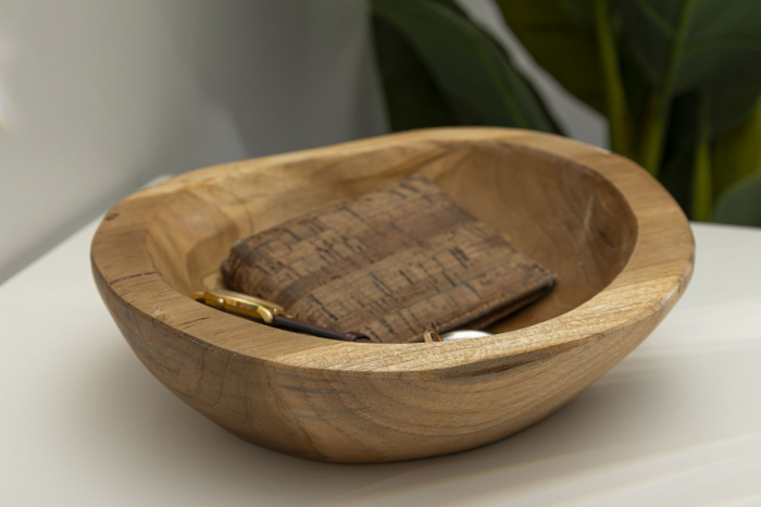 Tava, TIPIC din lemn de tec cm ø 25x5 (piesa unica) [8]