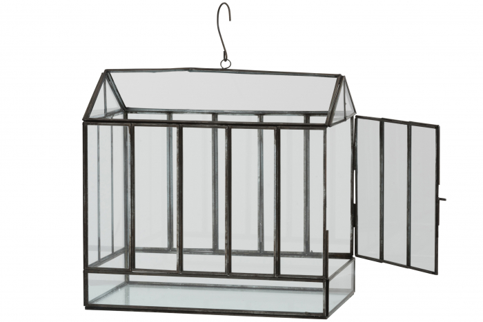 Terariu, Sticla, Negru, 34x20x40 cm [2]
