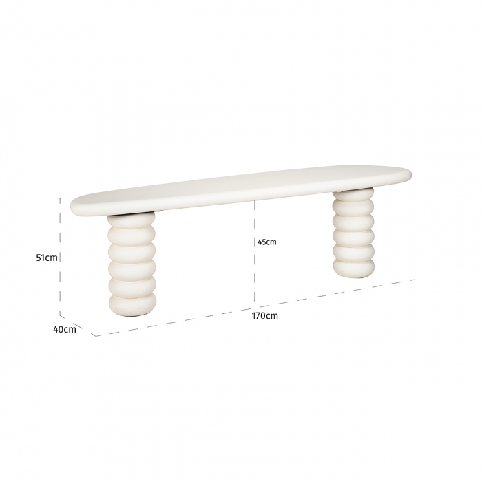 Masa TV Bloomstone, MDF, Alb, 51x170x40 cm [5]