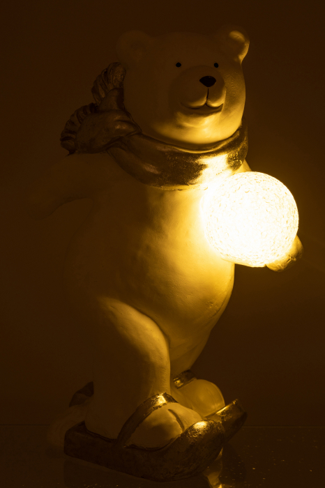 Figurina Urs polar, Ceramica, Argintiu, 23x16x37 cm [3]