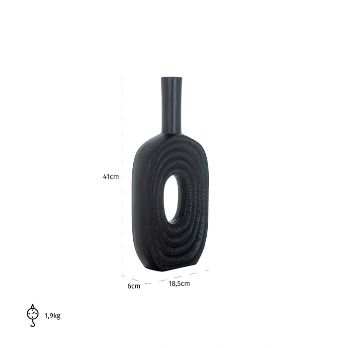 Vaza Emar, Aluminiu, Negru, 41x18.5x6 cm [5]