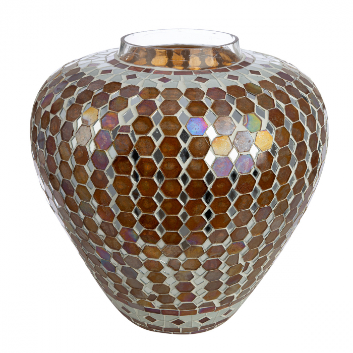 Vaza, Allegra, grafica, Sticla, maro, PU 2, H. 19 cm, D. 20 cm [2]