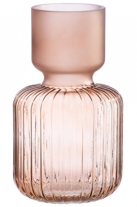 Vaza, AMERINA, Sticla, Roz, 13X13X24X cm [2]