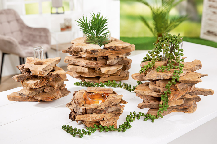 Vaza, "Bali", lemn, culori naturale, PU 4, H 21 cm, A. 21 cm [2]