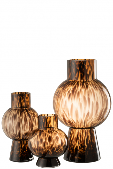 Vaza Ball Dot, Sticla, Maro, 25x25x46 cm [2]