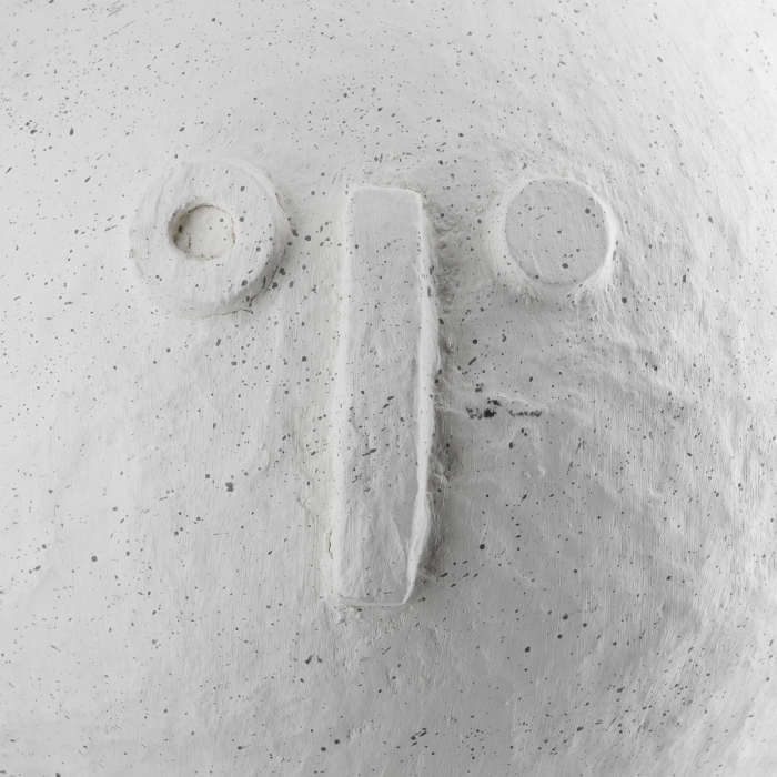 Vază, bulboasă, motiv fețe, pătată, bumbac, crem, PU 1, H 31 cm, D 25 cm [3]