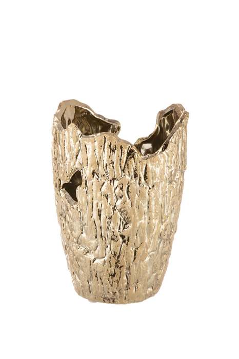 Vaza, conica, "Crepa", Ceramica, aurie, PU 4, H 18,5 cm, A. 13 cm [2]