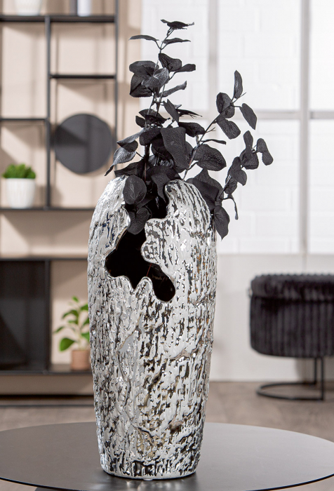 Vaza, Crepa, Ceramica, argintie, PU 2, H. 34 cm, D. 15 cm [4]