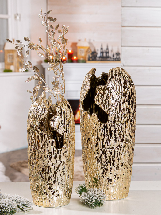 Vaza, "Crepa", Ceramica, aurie, PU 2, H 27 cm, A. 13 cm [4]