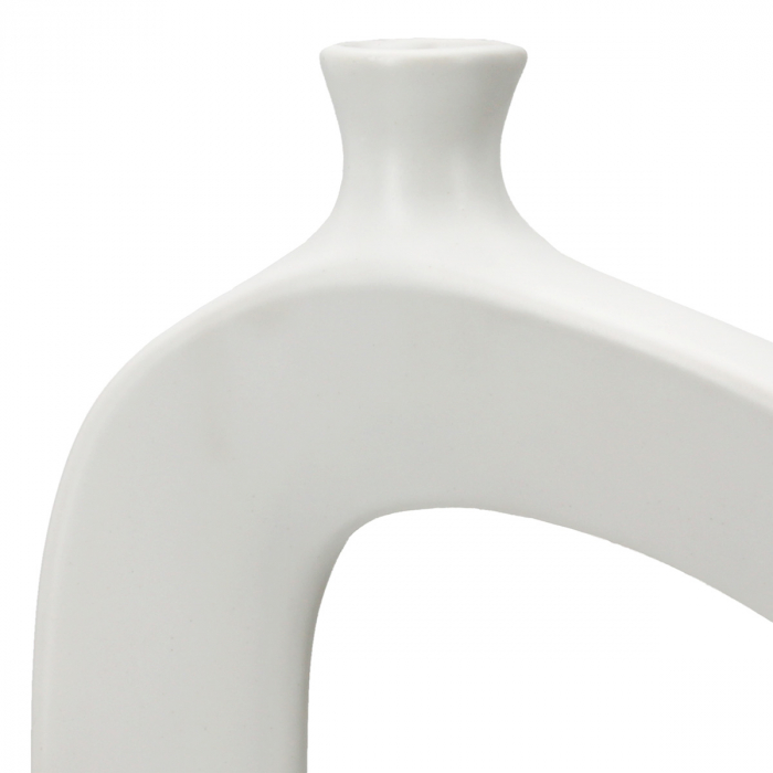 Vaza decorativa perforata, Stratos, Ceramica, alba, PU 2, L. 5 cm, L. 20 cm, H. 17,5 cm [3]