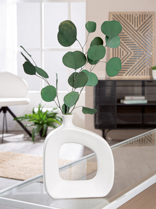 Vaza decorativa perforata, Stratos, Ceramica, alba, PU 2, L. 5 cm, L. 20 cm, H. 17,5 cm [4]