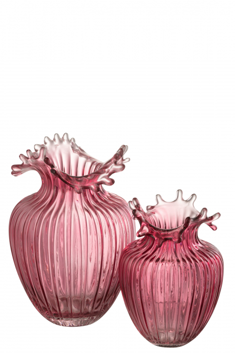 Vază, Flower Lines Sticlă, Dark Rose L, L 19| W 19| H 29 cm [2]