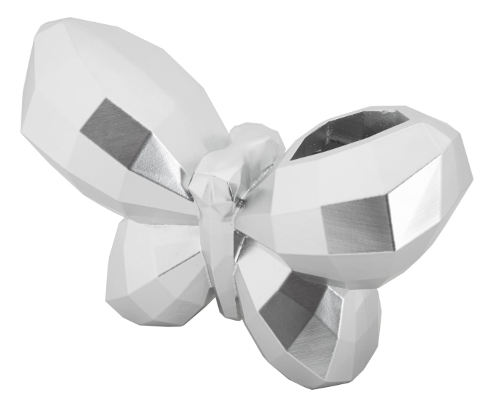 Vaza, fluture, argintie 22,5x8x15 cm [3]