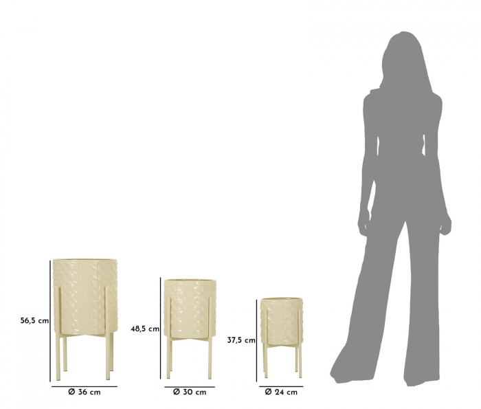 Vaza/ Ghiveci, BETSY, SET3 cm ø 36x56,5-30x48,5-24x37,5 [9]