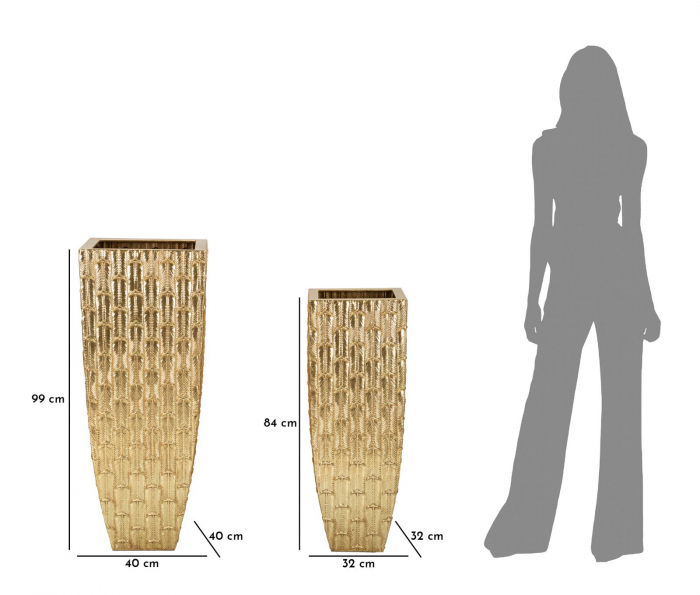 Vaza/ Ghiveci, GLISS 40x40x99-32x32x84 cm [7]