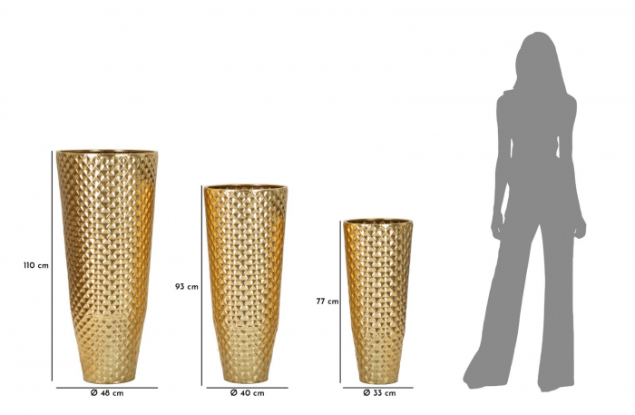 Vaza/ Ghiveci, GLOTTY cm ø 48x110-40x93-33x77 [8]
