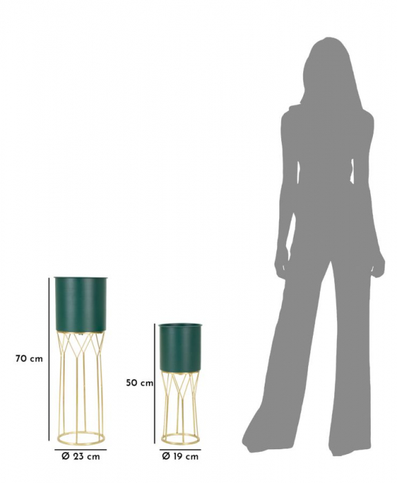Vaza/ Ghiveci, GRENT 2 buc cm ø 23x70-19x50 [6]