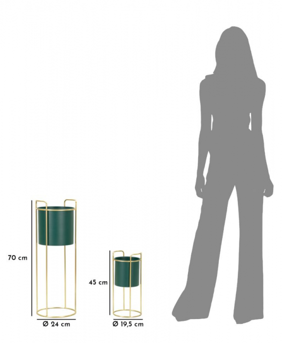 Vaza/ Ghiveci, GRENT SLIM 2 buc cm ø 24x70-19,5x45 [7]