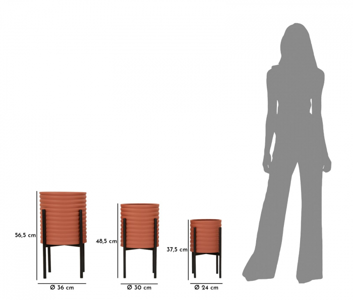Vaza/ Ghiveci, MILLY set 3 cm ø 36x56,5-30x48,5-24x37,5 [9]