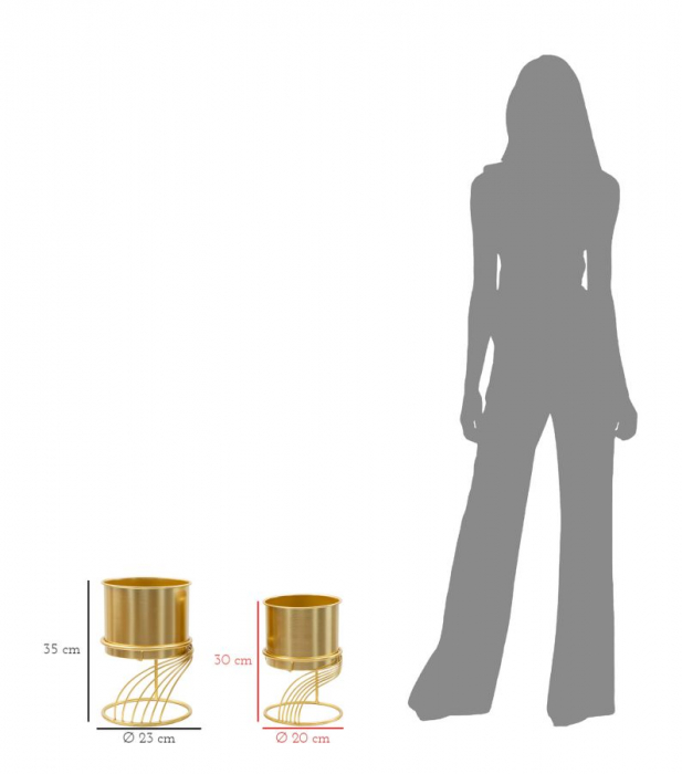 Vaza/ Ghiveci, SPIRALLY SET2 cm ø 23x35-20x30 [6]