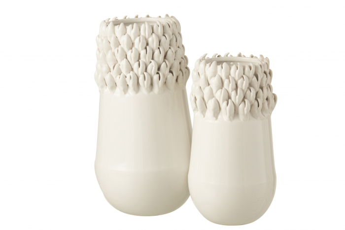 Vaza Ibiza, Ceramica, Alb, 18x18x33.5 cm [2]