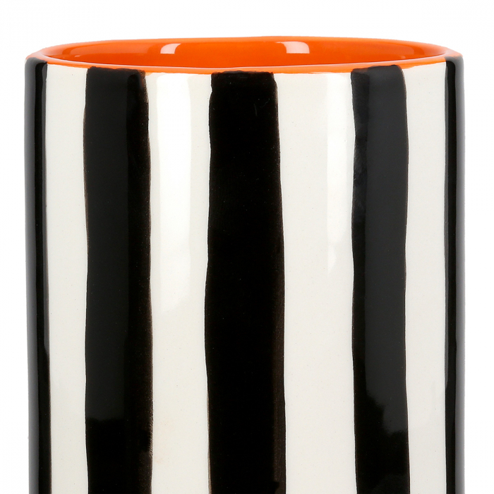 Vaza, Memphis, dungi, Ceramica, negru, alb, PU 8, H. 17 cm, D. 9 cm [3]