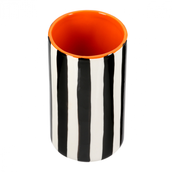 Vaza, Memphis, dungi, Ceramica, negru, alb, PU 8, H. 17 cm, D. 9 cm [2]