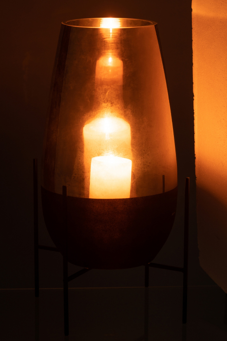 Vaza Milan, Sticla, Gri, 23x40x48 cm [3]