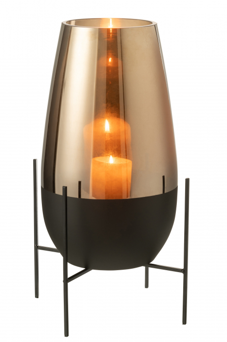 Vaza Milan, Sticla, Gri, 23x40x48 cm [2]