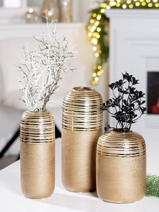 Vaza, „Milo”, Ceramica, aurie, PU 4, H 25 cm, D 9,5 cm [4]