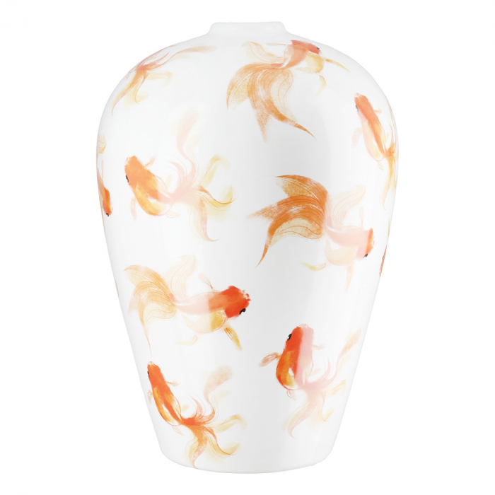Vaza, Neon, Motiv peste, Ceramica, alba, PU 1, H. 30 cm, D. 20 cm [2]