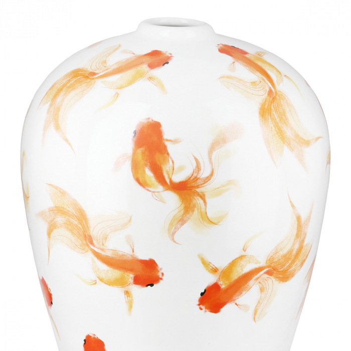 Vaza, Neon, Motiv peste, Ceramica, alba, PU 1, H. 30 cm, D. 20 cm [3]