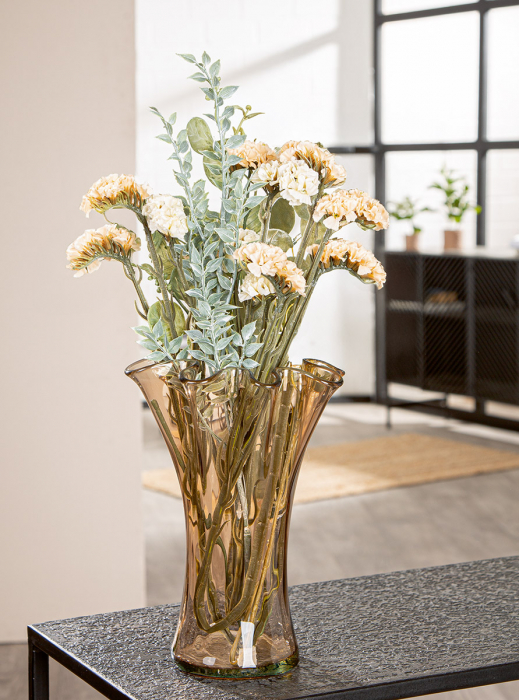 Vază, organică, sticlă, maro, PU 1, H 23 cm, D 20 cm [3]