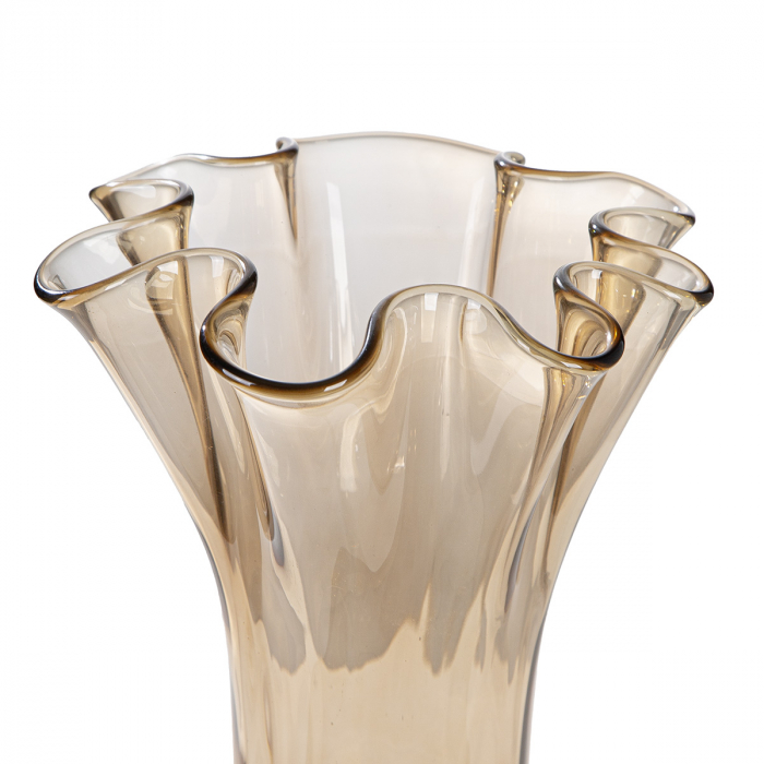 Vază, organică, sticlă, maro, PU 1, H 23 cm, D 20 cm [2]