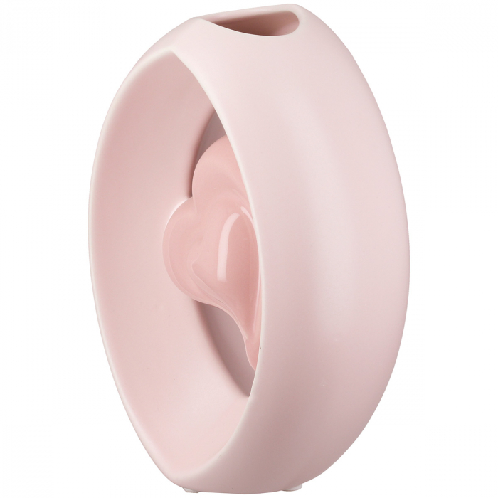 Vază, ovală, "Herz", ceramică, roz, PU 2, L. 8 cm, l. 15 cm, H 20 cm [2]