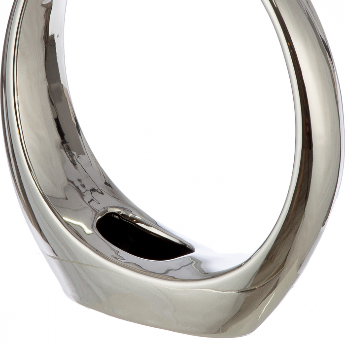 Vaza, Round, Ceramica, argintie, PU 3, L. 5 cm, L. 17 cm, H. 20 cm [2]