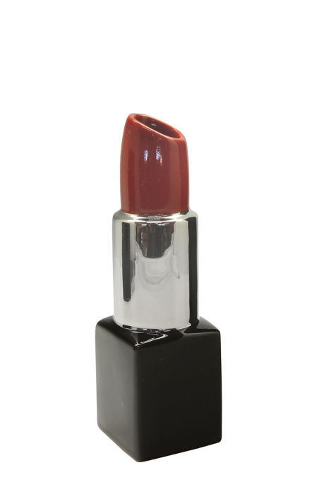 Vaza ruj Milano, Ceramica, Argintiu/Negru, 6x6x20 cm [2]