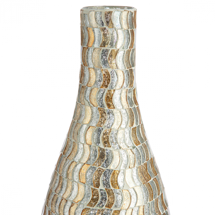 Vaza, Sanga, grafica, Sticla, auriu, argintiu, PU 2, H. 37 cm, D. 13 cm [2]