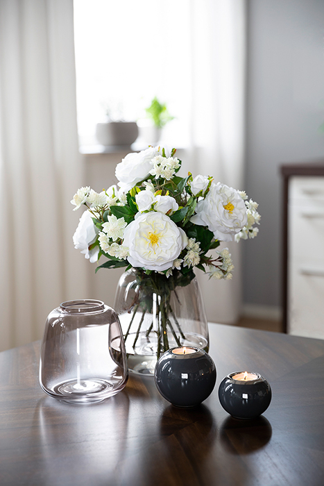 Vaza Sunday, Sticla, Gri deschis transparent, 15.5x14.5 cm [2]