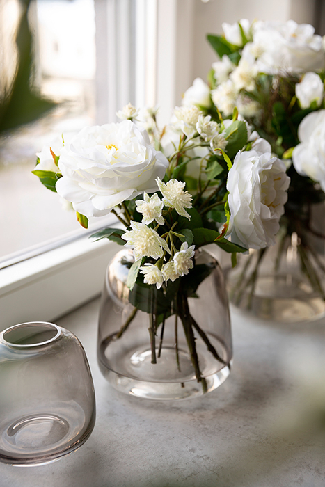 Vaza Sunday, Sticla, Gri deschis transparent, 15.5x14.5 cm [3]