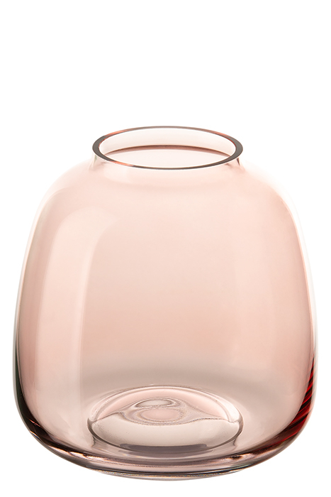 Vaza Sunday, Sticla, Roz trasparent, 11x10.5 cm [2]