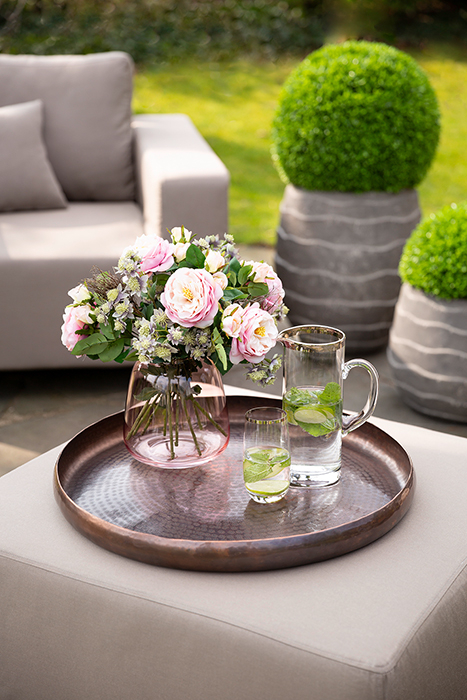 Vaza Sunday, Sticla, Roz trasparent, 19x18 cm [4]