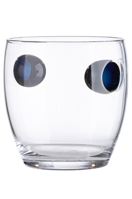 Vaza/Suport lumanare Kuno, Sticla, Transparent/Albastru, 15x15 cm [3]