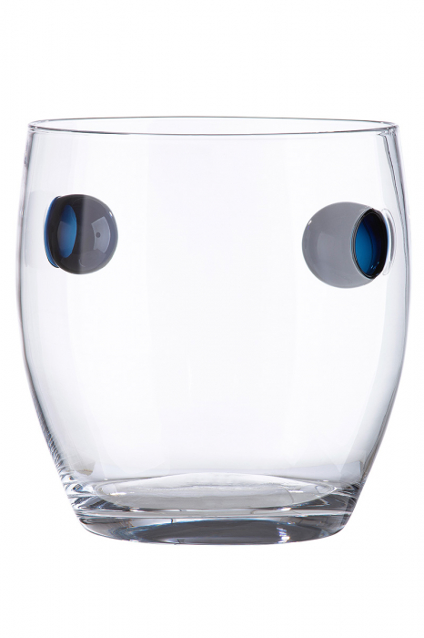 Vaza/Suport lumanare Kuno, Sticla, Transparent/Albastru, 23x23 cm [2]