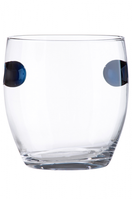 Vaza/Suport lumanare Kuno, Sticla, Transparent/Albastru, 23x23 cm [3]