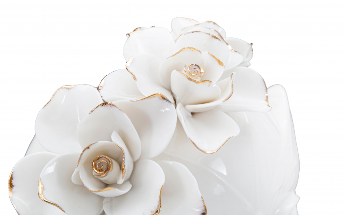 Vaza Woman Mask, Portelan, Alb/Auriu, 27.3x16.5x14 cm [2]